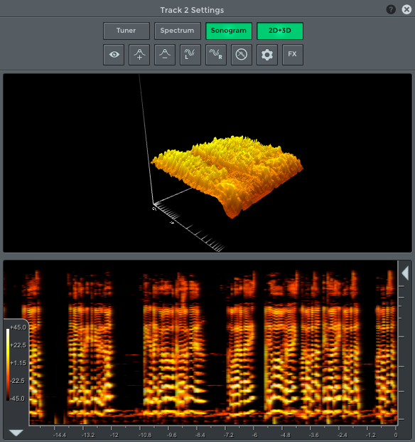 n-Track 3D track/channel frequency spectrum view